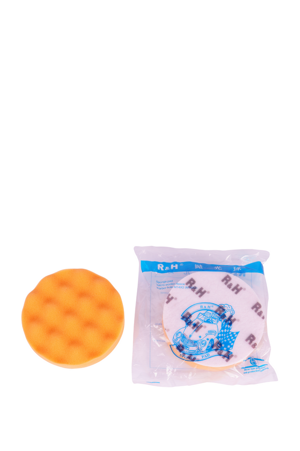 R&H Waffle foam polishing pad with velcro backing system 150mm,
orange(medium) 6"