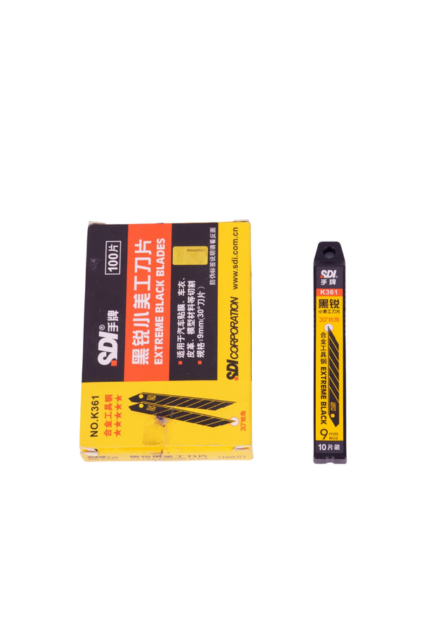 SDI Art Blade Small Film Engraving Blade EXTREME Black
Blade 9mm(30) Grade Sharp Angle Small Paper Cutting Replacement Blade K-361