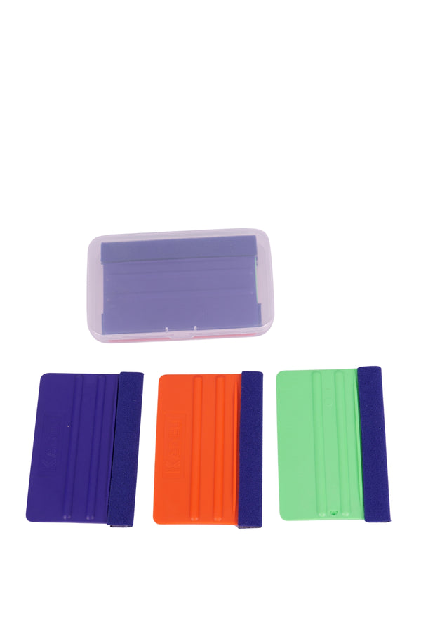Card Square Squeegee 3 pcs set, 3 Colours of different
 Hardness for window Tint and Vinyl Wrap